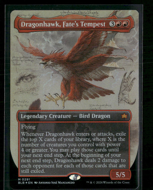 Dragonhawk, Fate's Tempest (Borderless) Bloomburrow #291 - Front