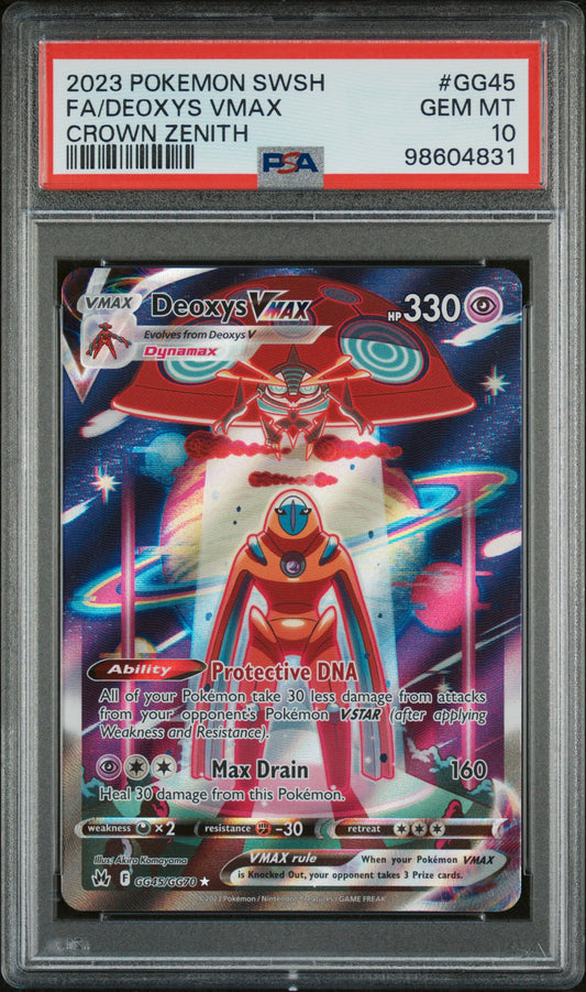 Fa/Deoxys Vmax 2023 Pokemon Sword And Shield Crown Zenith #GG45 - PSA 10 - Front