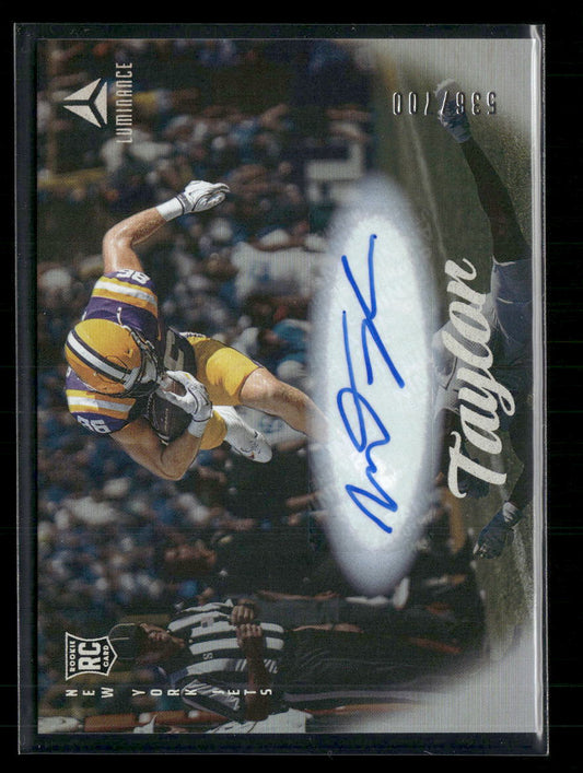 2025 Panini Luminance Mason Taylor Rookie Silver Foil Auto 642/700 - Autograph - Front