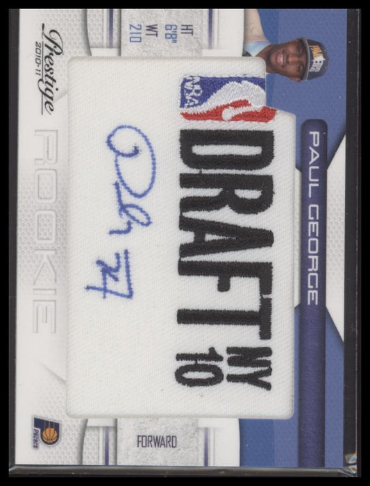 Paul George 2010-11 Panini Prestige NBA Draft Class Draft Logo Signatures #/299 - Front