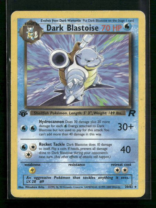 Dark Blastoise (20) Team Rocket #20/82 - 1st Edition - Front