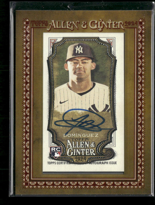 Jasson Domínguez 2024 Topps Allen & Ginter #MA-JD Framed Mini Baseball Auto - Front
