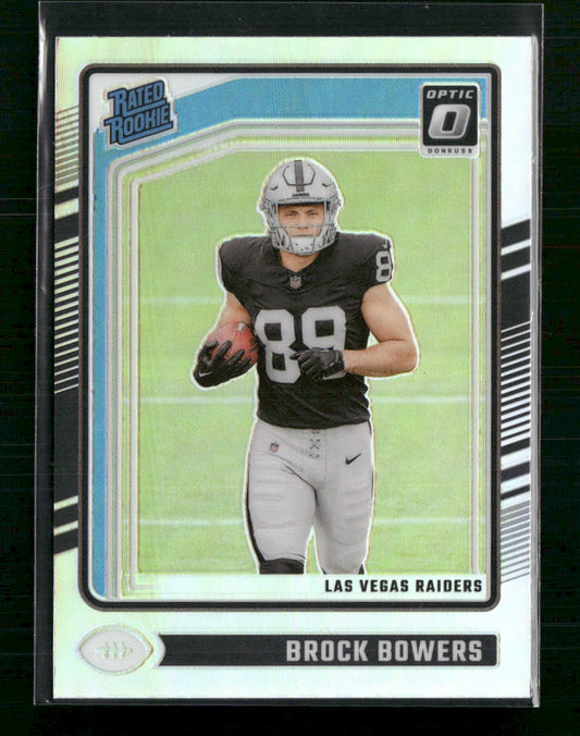 Brock Bowers 2024 Donruss Optic #215 Holo - Front