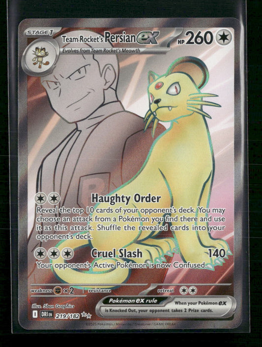 Team Rocket's Persian ex SV10: Destined Rivals #219/182 - Front