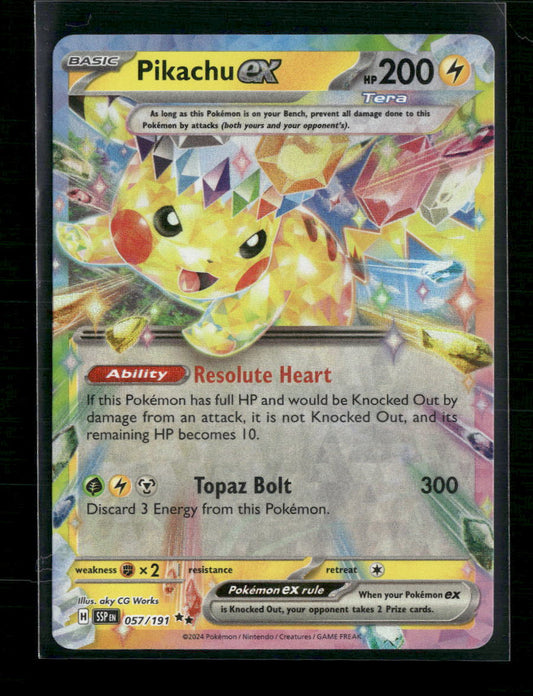 Pikachu ex SV08: Surging Sparks #057/191 - Front
