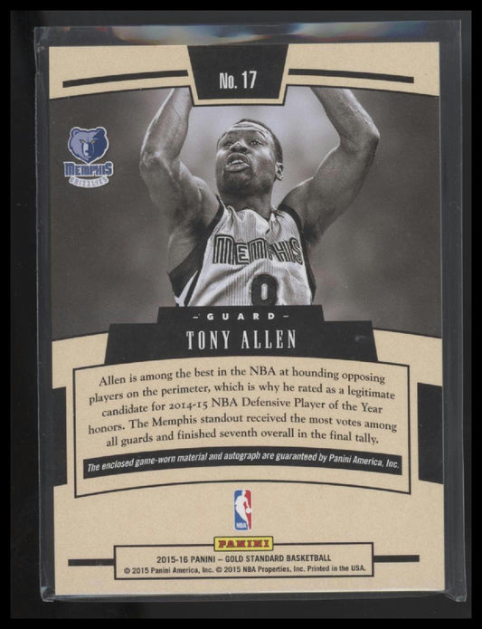 Tony Allen 2015-16 Panini Gold Standard #17 Gold Strike #/99 - Front