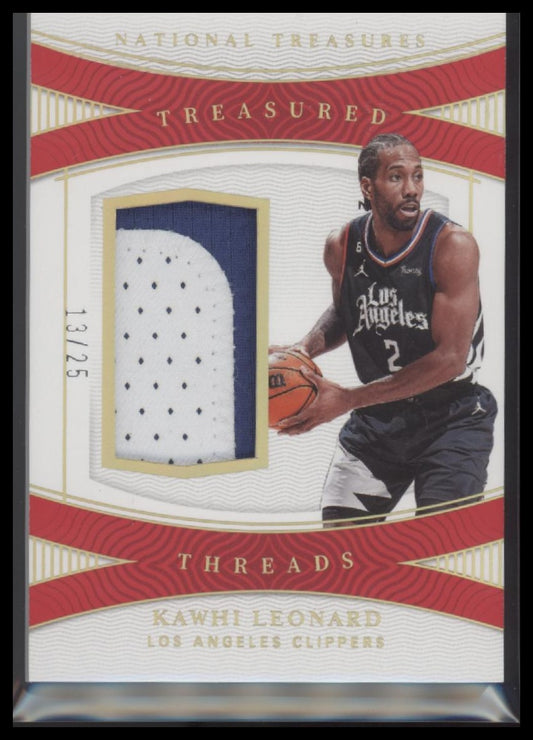 Kawhi Leonard 2022-23 Panini National Treasures Treasured Threads Prime #/25 - Front