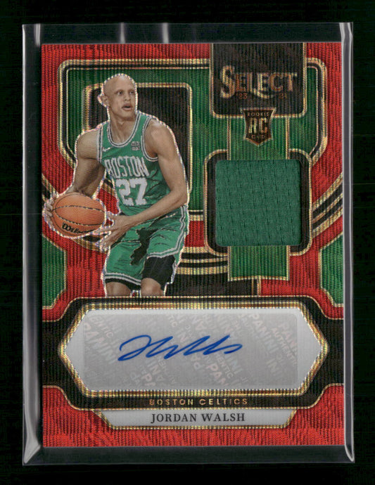 Jordan Walsh 2023-24 Panini Select Rookie Jersey Autographs Red Wave Prizms - Front