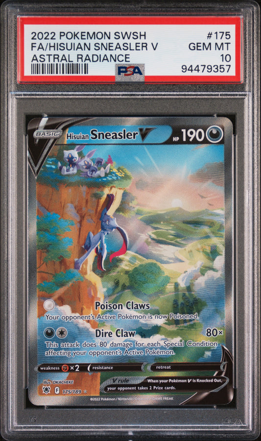 Fa/Hisuian Sneasler V 2022 Pokemon Astral Radiance #175 PSA 10 - Front