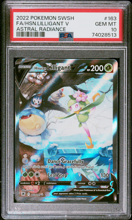 Hisuian Lilligant V 2022 Pokemon Sword & Shield Astral Radiance #163 PSA 10 - Front