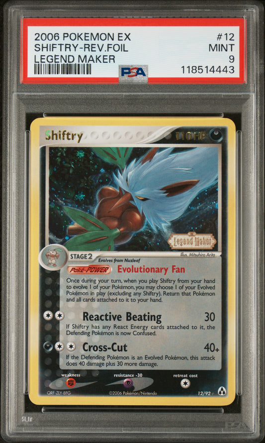 Shiftry-Rev.Foil 2006 Pokemon Ex Legend Maker #12 Legend Maker PSA 9 - Front