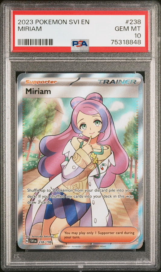 Miriam 2023 Pokemon Svi En-Scarlet & Violet #238 Ultra Rare PSA 10 - Front