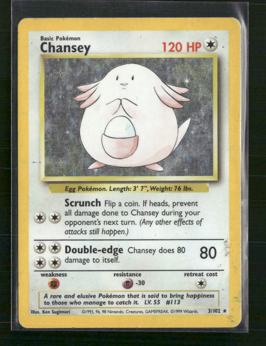 Chansey Base Set #003/102 - Front