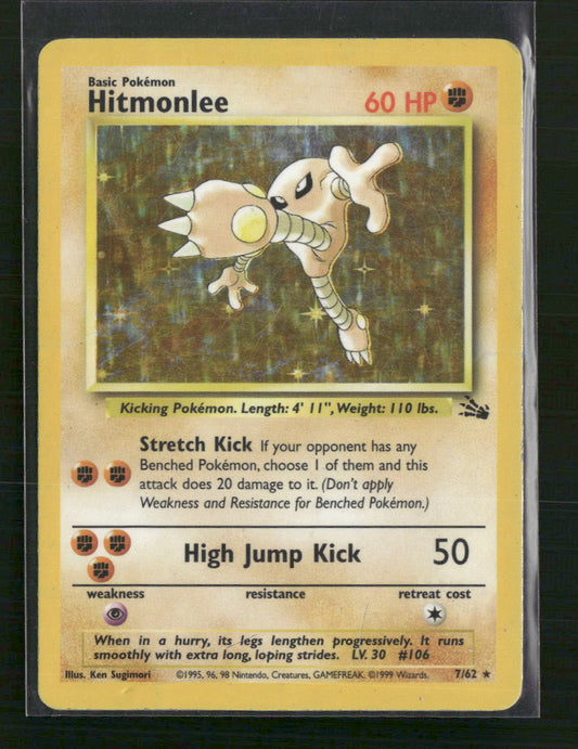 Hitmonlee (7) Fossil #07/62 - Front