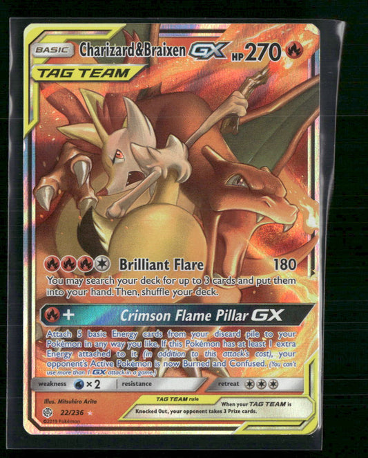 Charizard & Braixen GX SM - Cosmic Eclipse #22/236 - Front
