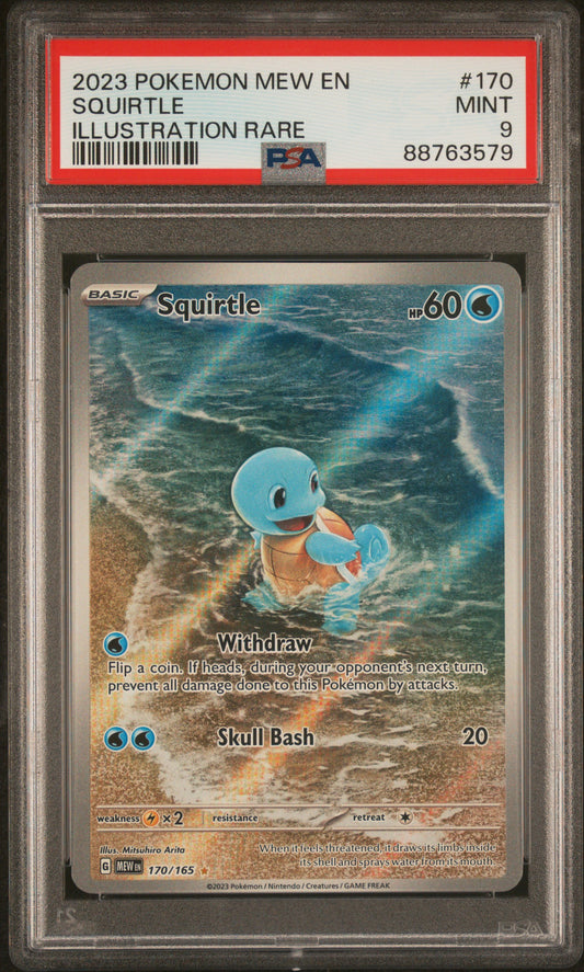 Squirtle 2023 Pokemon Mew En-151 #170 Illustration Rare PSA 9 - Front