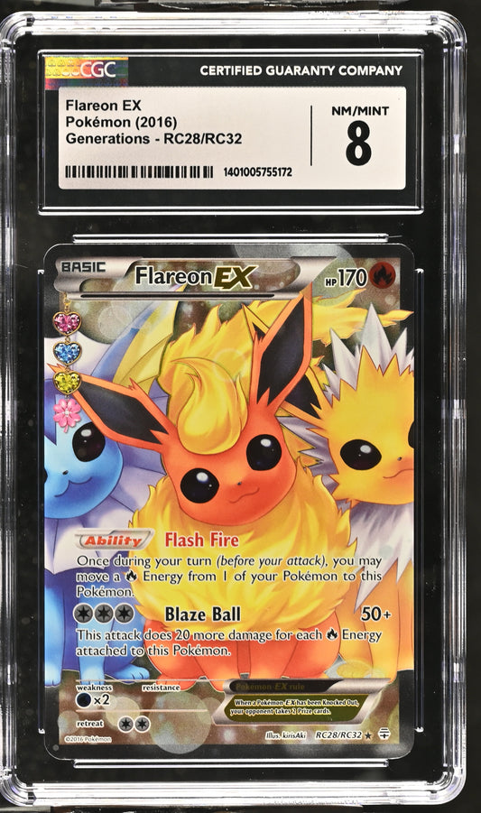 Flareon EX 2016 Generations #RC28/RC32 CGC 8