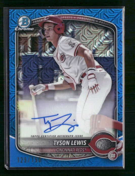 Tyson Lewis 2025 Bowman #BMA-TLE Chrome Prospects Auto Blue /150
