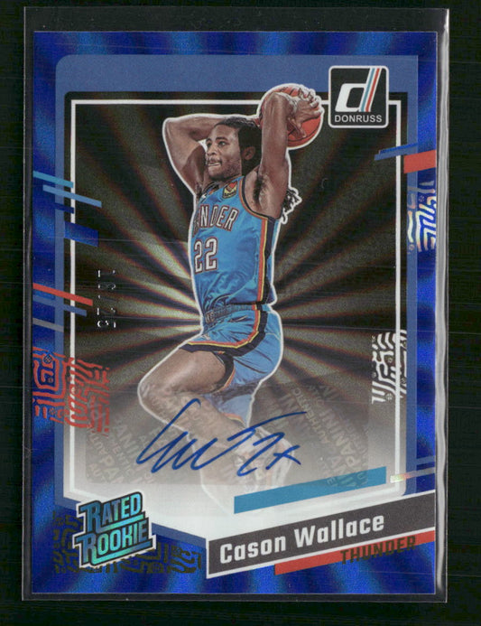 Cason Wallace 2023-24 Donruss #254 Rated Rookies Signatures Blue Laser Holo #/25