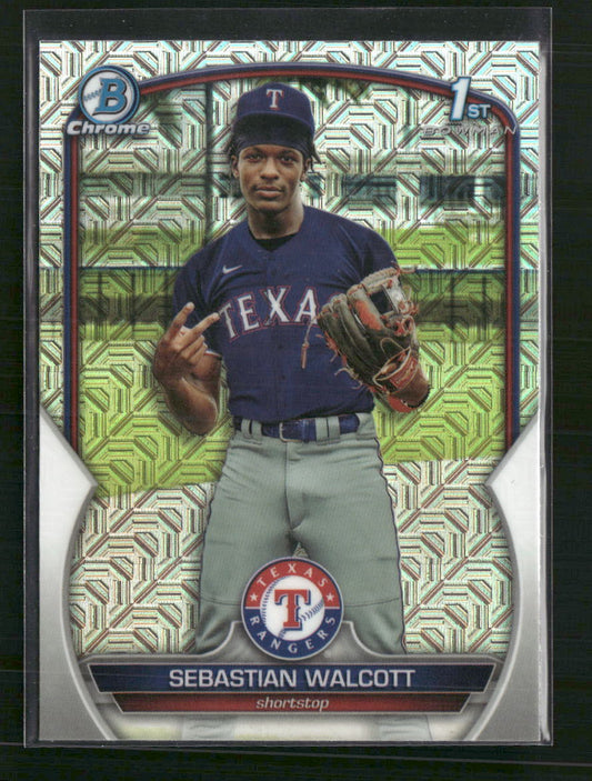 Sebastian Walcott 2023 Bowman Chrome #BCP-189 Prospects Mojo Refractor