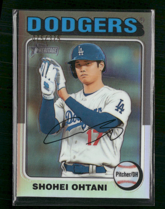 Shohei Ohtani 2024 Topps Heritage #371 Chrome Purple Refractor