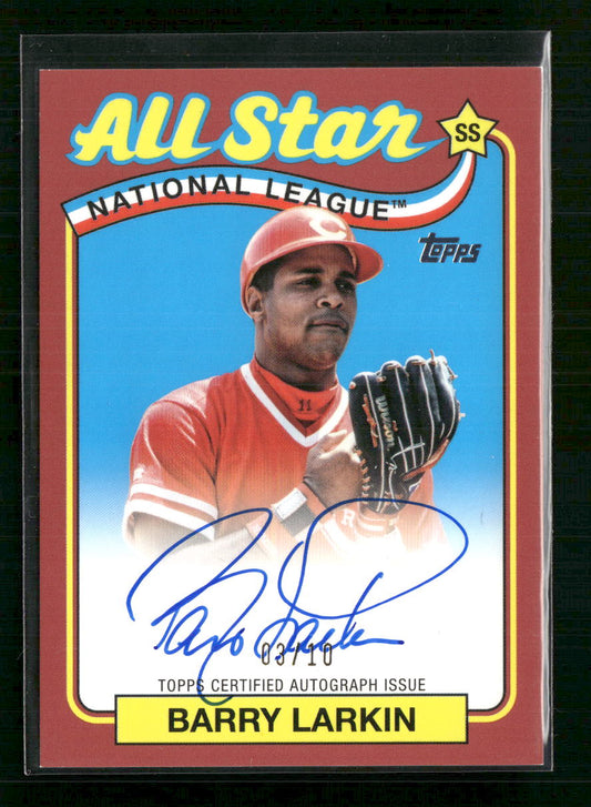Barry Larkin 2024 Topps Update 1989 Topps Baseball All Stars Auto Red #/10