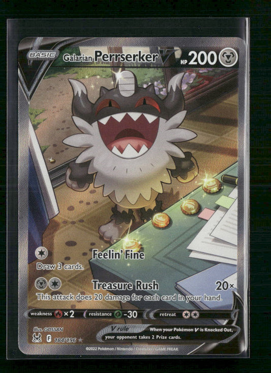 Galarian Perrserker V (Alternate Full Art) SWSH11: Lost Origin #184/196 - Front