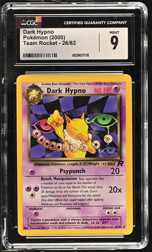 Dark Hypno 2000 Team Rocket #26/82 CGC 9 - Front
