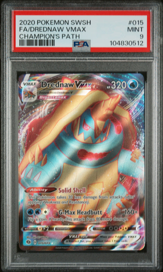 Fa/Drednaw Vmax 2020 Pokemon Sword & Shield Champion's Path #015 PSA 9 - Front