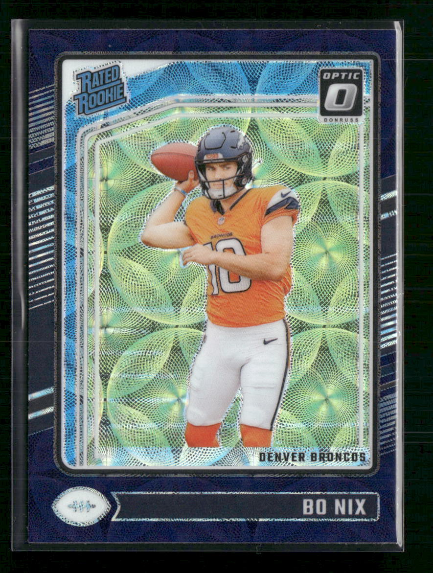 Bo Nix 2024 Donruss Optic #209 Blue Velocity