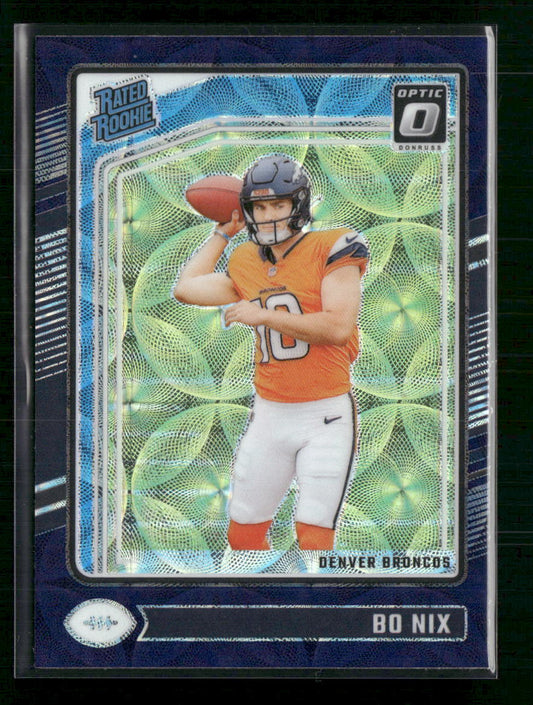 Bo Nix 2024 Donruss Optic #209 Blue Velocity