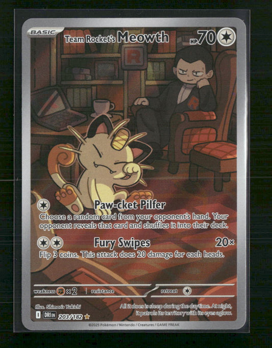 Team Rocket's Meowth SV10: Destined Rivals #203/182