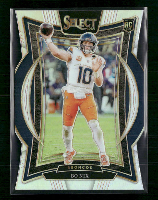 Bo Nix 2024 Panini Select #30 Silver Prizm