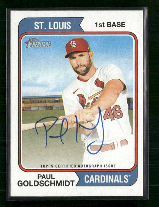 Paul Goldschmidt 2023 Topps Heritage #ROA-PG Real One Autographs