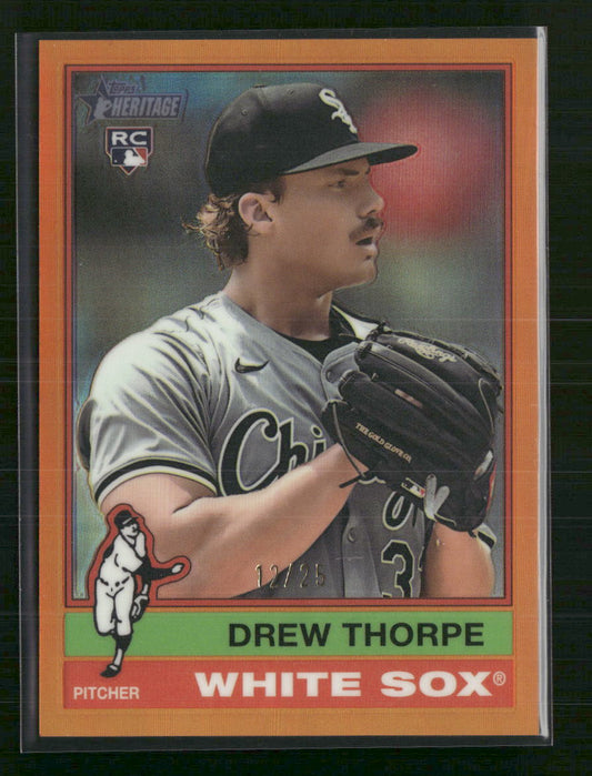 Drew Thorpe – 2024 Topps Heritage Orange Border RC #12/25