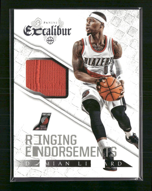 Damian Lillard Panini Excalibur Endorsements Jersey Relic #18 Trail Blazers