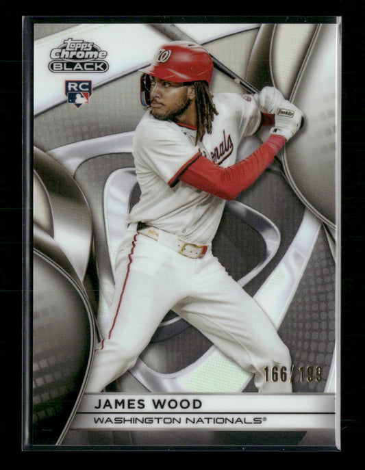James Wood 2025 Topps Chrome Black #104 Refractors #/199