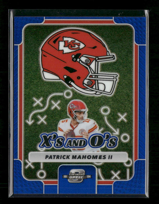 Patrick Mahomes II 2024 Panini Contenders Optic #XO-PMS Xs and Os Blue #/99