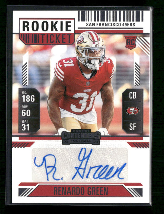 Renardo Green 2024 Panini Contenders #208 - Rookie Ticket Autograph