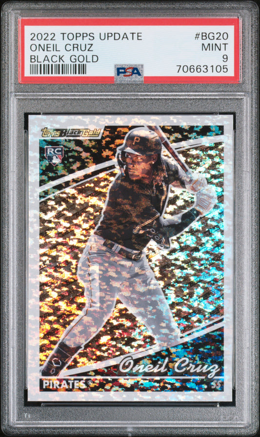 Oneil Cruz 2022 Topps Update Black Gold #BG20 Black Gold PSA 9