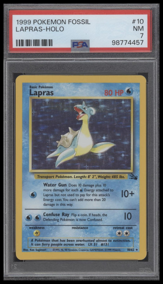 Lapras-Holo 1999 Pokemon Fossil #10 PSA 7