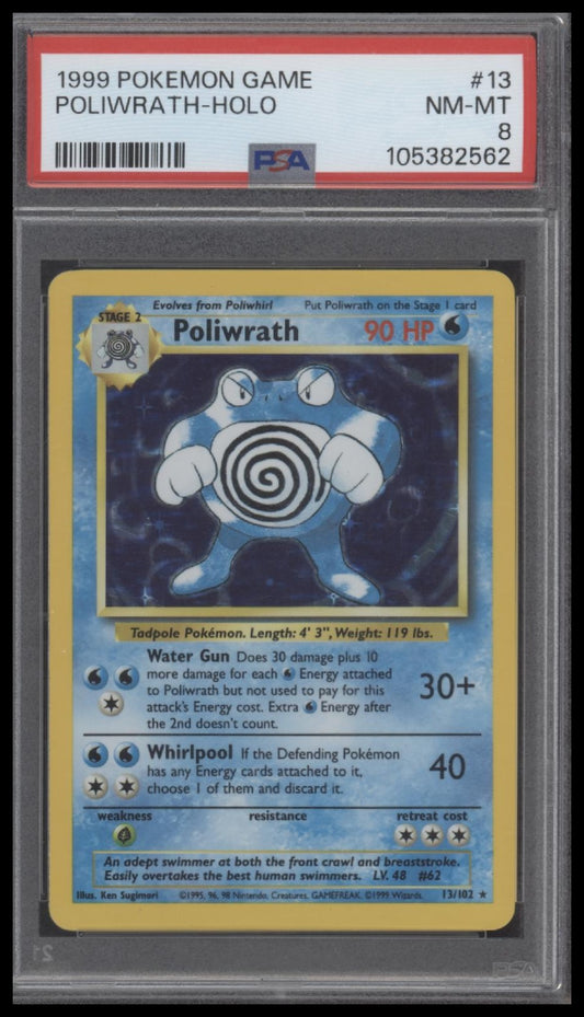 Poliwrath-Holo 1999 Pokemon Game #13 PSA 8