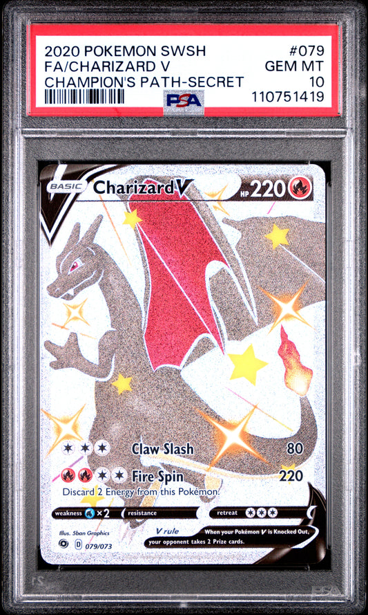 Fa/Charizard V 2020 Pokemon Sword & Shield Champion'S Path #079 PSA 10