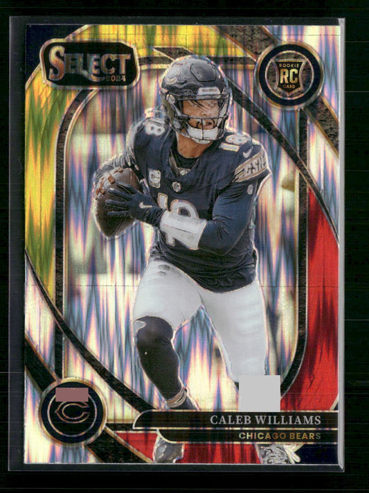 Caleb Williams 2024 Panini Select #216 Red & Yellow Prizm Shock