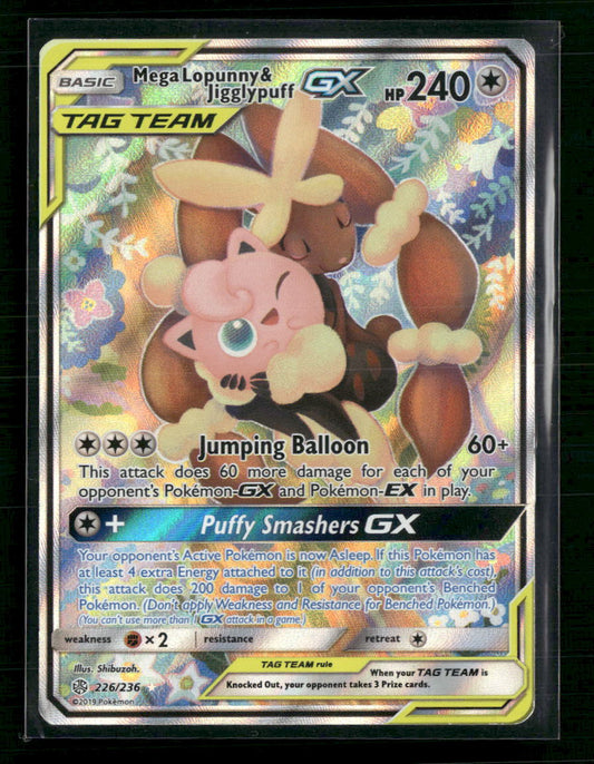 Mega Lopunny & Jigglypuff GX (Alternate Full Art) SM - Cosmic Eclipse #226/236