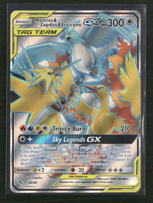 Moltres & Zapdos & Articuno GX (Full Art) Hidden Fates #66/68