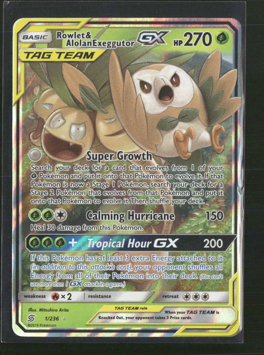 Rowlet & Alolan Exeggutor GX SM - Unified Minds #1/236
