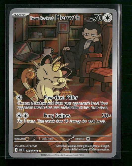 Team Rocket's Meowth SV10: Destined Rivals #203/182