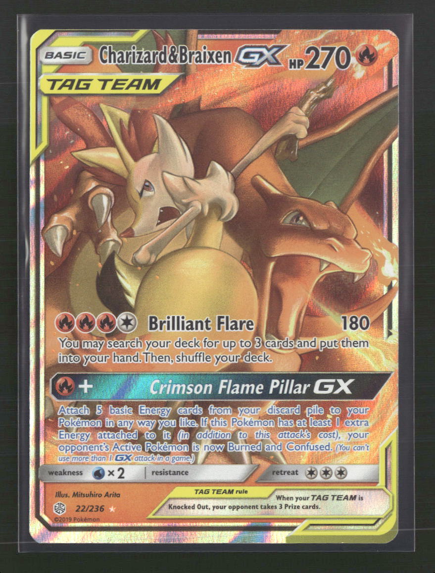Charizard & Braixen GX SM - Cosmic Eclipse #22/236 - Front