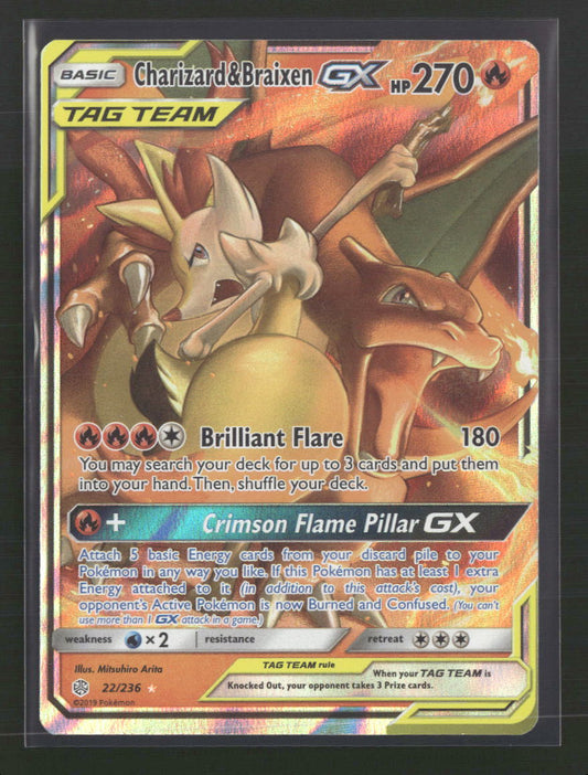 Charizard & Braixen GX SM - Cosmic Eclipse #22/236 - Front